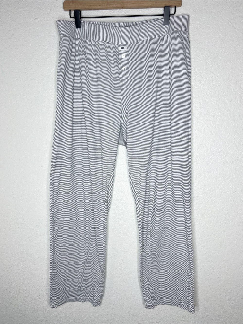 Lunya Cool Pant Micro Striped Ankle Length Lounge Pajamas Pima Cotton size Large